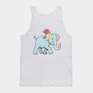 little Indian boy riding on an elephant Tank Top